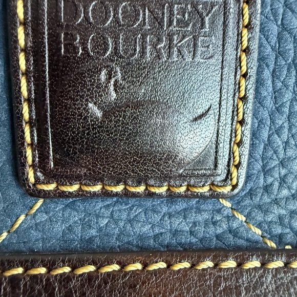 Dooney and Bourke Denim Color & Brown Leather Quilted Bag with Heart Accents - Picture 13 of 16